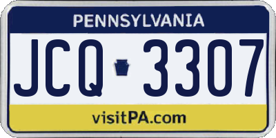PA license plate JCQ3307