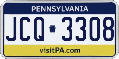 PA license plate JCQ3308