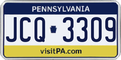 PA license plate JCQ3309