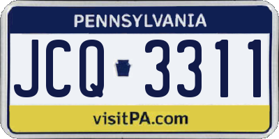 PA license plate JCQ3311