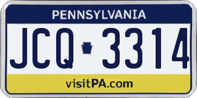 PA license plate JCQ3314