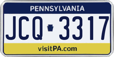 PA license plate JCQ3317