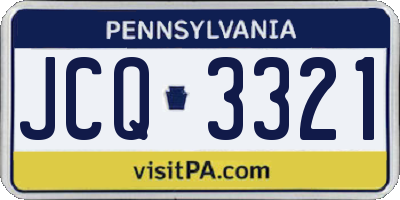 PA license plate JCQ3321