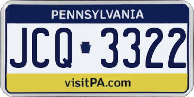 PA license plate JCQ3322