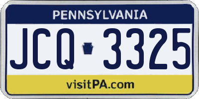 PA license plate JCQ3325