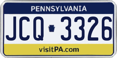 PA license plate JCQ3326