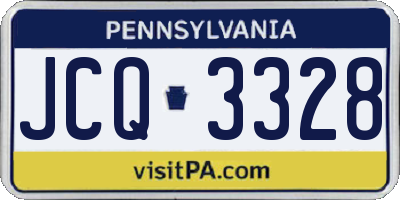 PA license plate JCQ3328