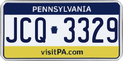 PA license plate JCQ3329