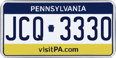 PA license plate JCQ3330