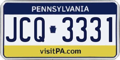 PA license plate JCQ3331