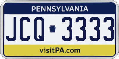PA license plate JCQ3333
