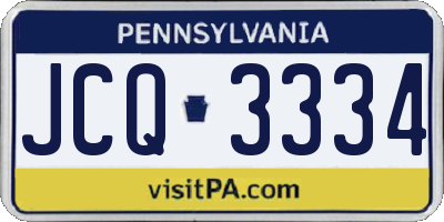 PA license plate JCQ3334