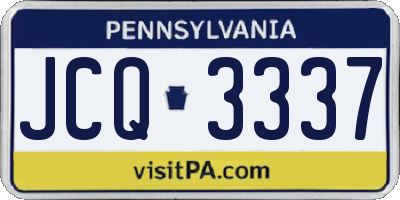 PA license plate JCQ3337
