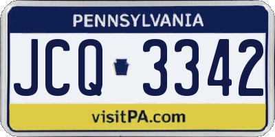 PA license plate JCQ3342