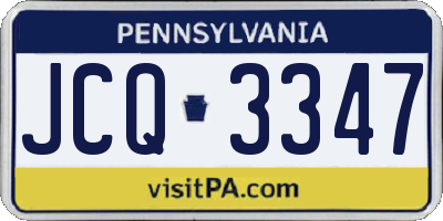 PA license plate JCQ3347