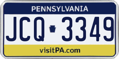 PA license plate JCQ3349