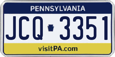 PA license plate JCQ3351
