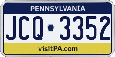 PA license plate JCQ3352
