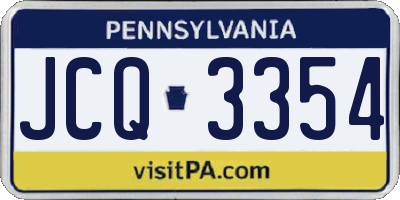 PA license plate JCQ3354