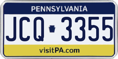 PA license plate JCQ3355