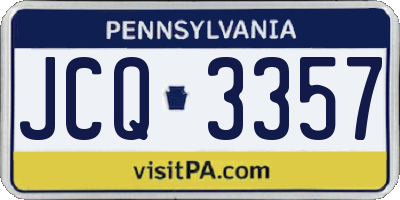 PA license plate JCQ3357