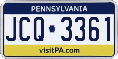PA license plate JCQ3361
