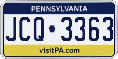PA license plate JCQ3363