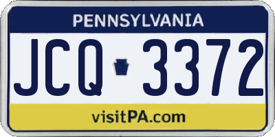 PA license plate JCQ3372