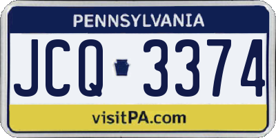 PA license plate JCQ3374
