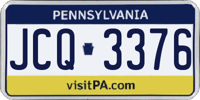 PA license plate JCQ3376