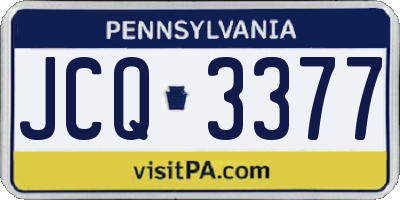 PA license plate JCQ3377