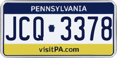 PA license plate JCQ3378