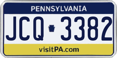 PA license plate JCQ3382