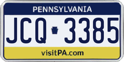PA license plate JCQ3385