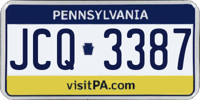 PA license plate JCQ3387