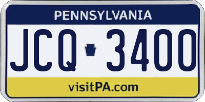 PA license plate JCQ3400