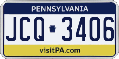 PA license plate JCQ3406