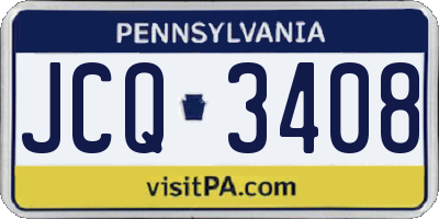 PA license plate JCQ3408