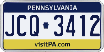 PA license plate JCQ3412
