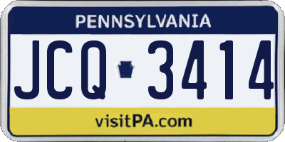 PA license plate JCQ3414