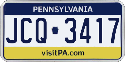 PA license plate JCQ3417