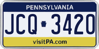 PA license plate JCQ3420