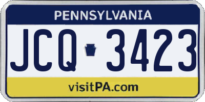 PA license plate JCQ3423