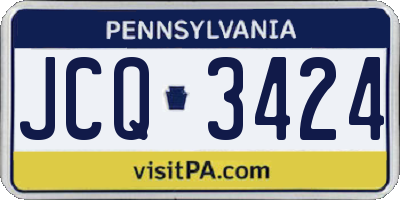 PA license plate JCQ3424