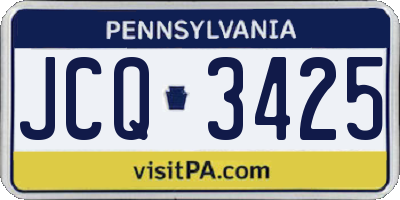 PA license plate JCQ3425