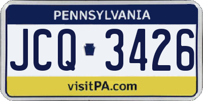 PA license plate JCQ3426