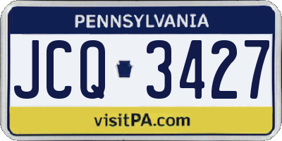 PA license plate JCQ3427