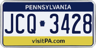 PA license plate JCQ3428