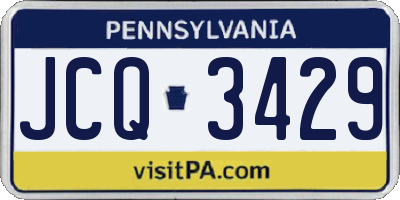 PA license plate JCQ3429