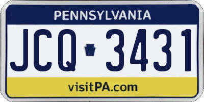 PA license plate JCQ3431